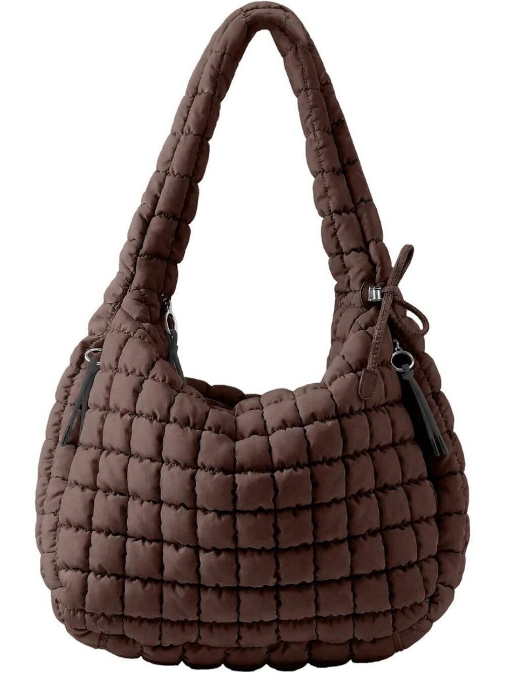 Stylish Quilted Nylon Tote Bag, Puffy Hobo Crossbody Purse for Women